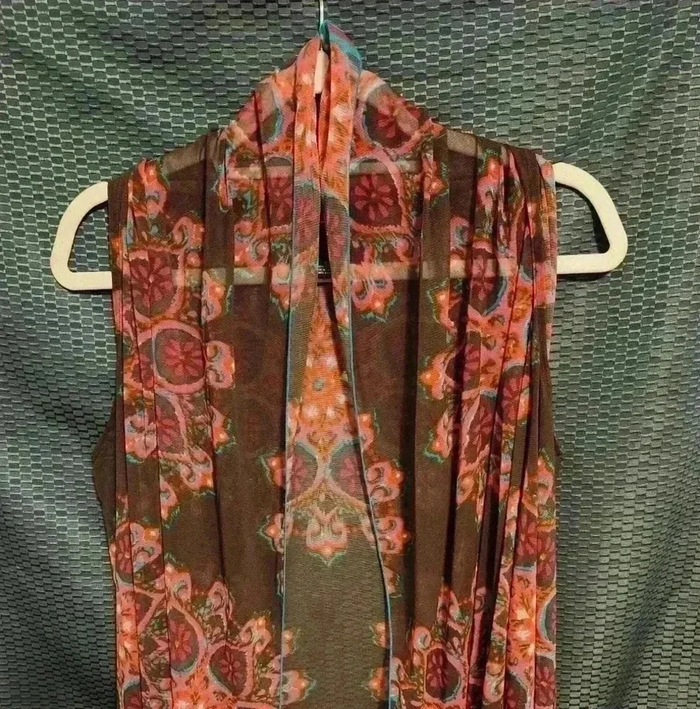 PRETTY INC Sheer Cardigan Vest Wrap